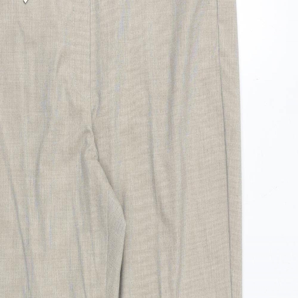 Marks and Spencer Womens Beige Polyester Trousers Size 12 Regular Zip