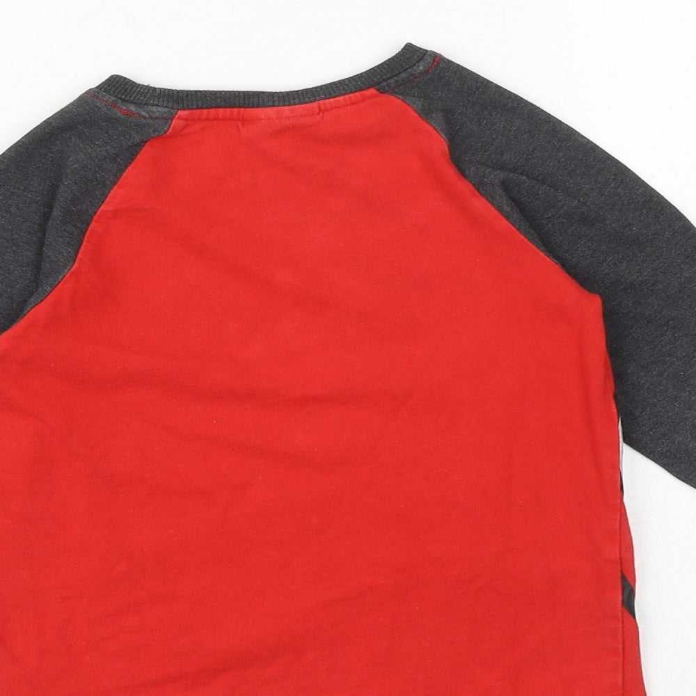 NEXT Boys Red Cotton Pullover T-Shirt Size 5 Years Round Neck Pullover - Angry Birds