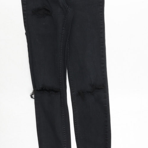New Look Womens Black Cotton Skinny Jeans Size 6 Regular Zip