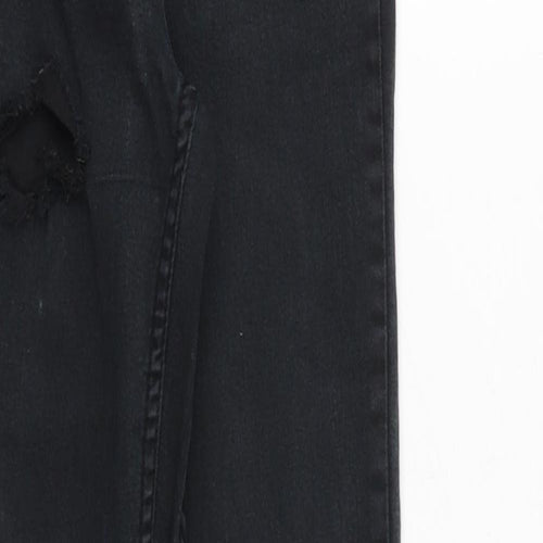 New Look Womens Black Cotton Skinny Jeans Size 6 Regular Zip