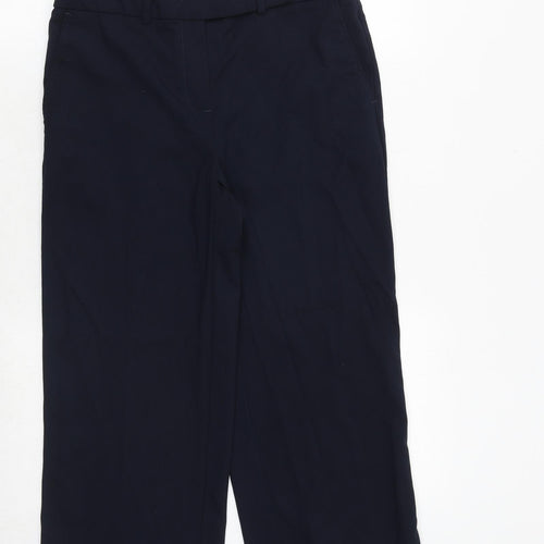 NEXT Womens Blue Polyester Trousers Size 10 Regular Zip