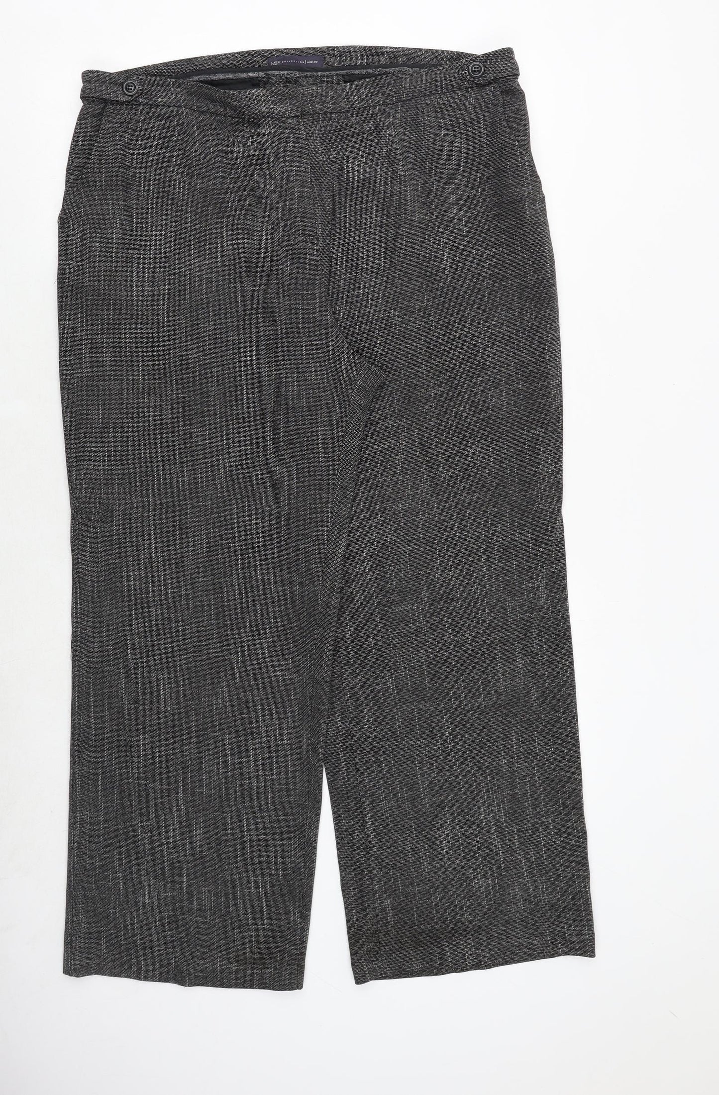Marks and Spencer Womens Grey Polyester Trousers Size 39 in Regular Zip