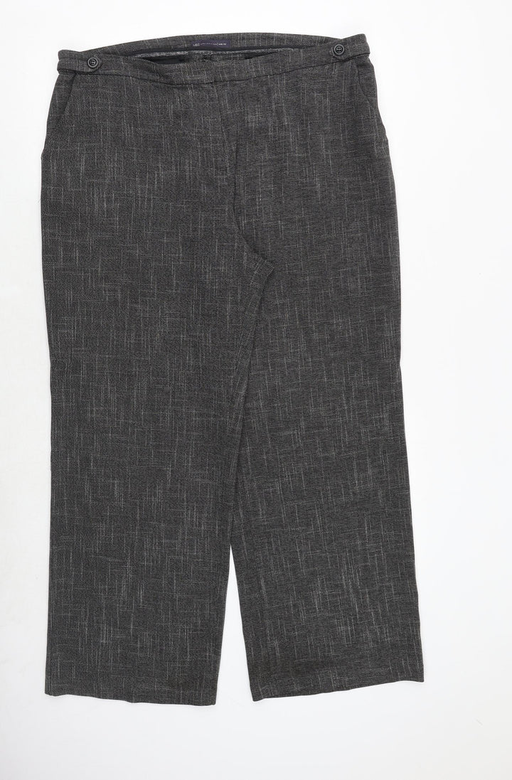 Marks and Spencer Womens Grey Polyester Trousers Size 39 in Regular Zip