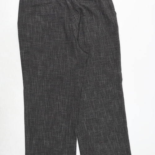Marks and Spencer Womens Grey Polyester Trousers Size 39 in Regular Zip