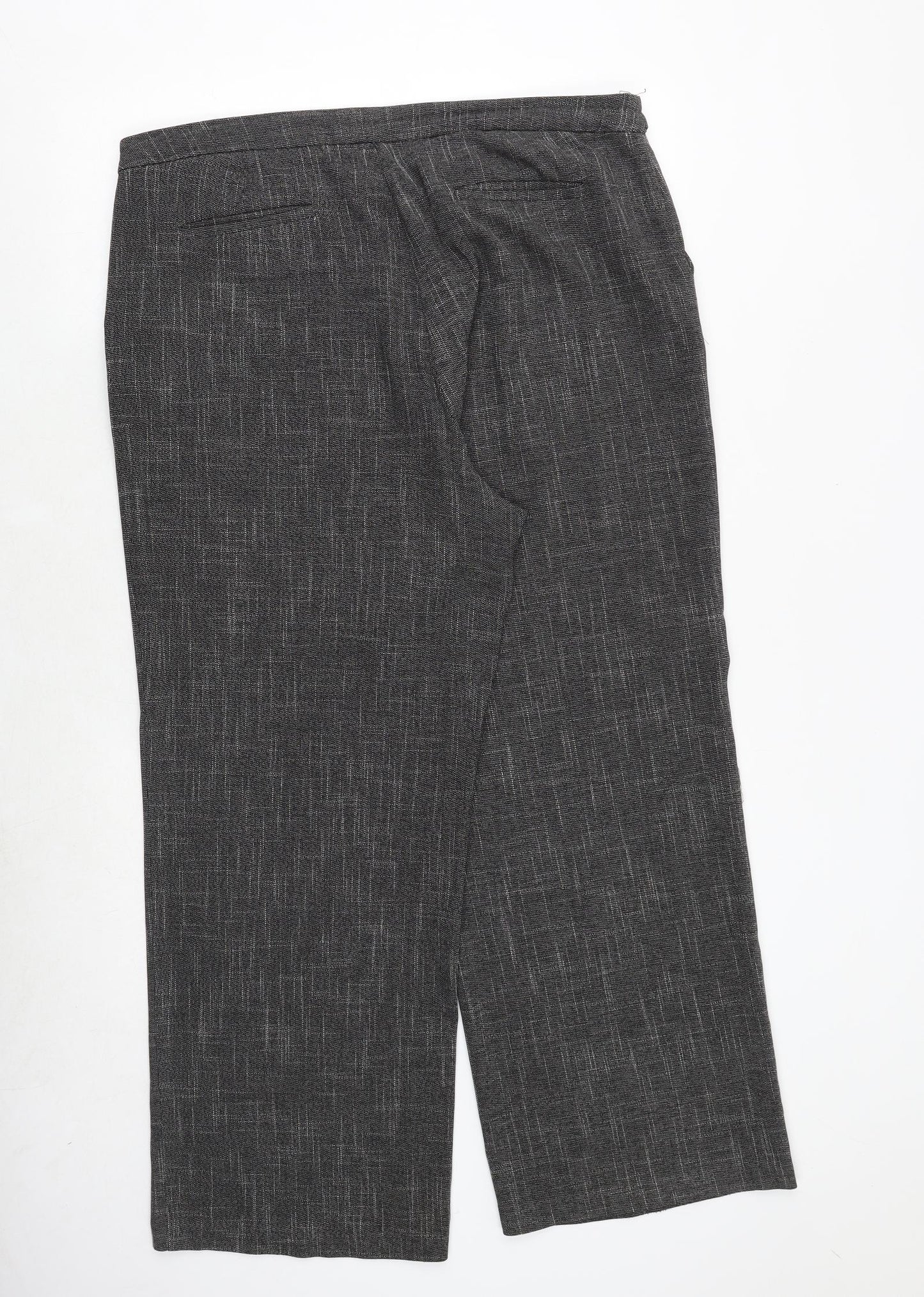 Marks and Spencer Womens Grey Polyester Trousers Size 39 in Regular Zip