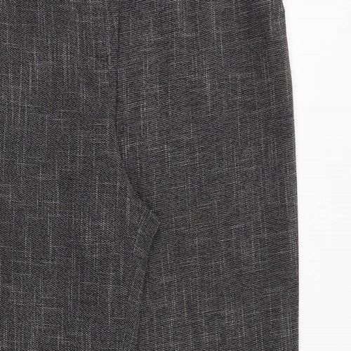 Marks and Spencer Womens Grey Polyester Trousers Size 39 in Regular Zip