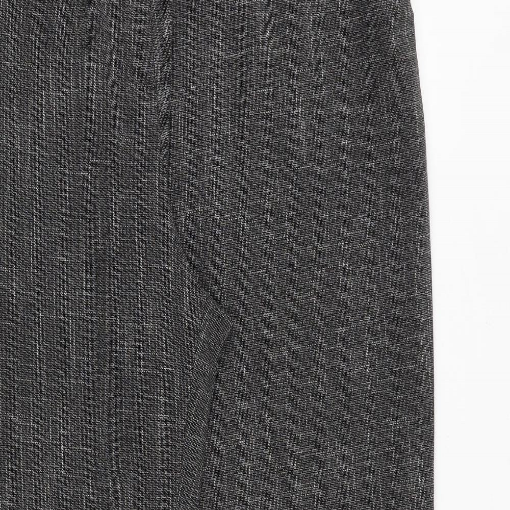 Marks and Spencer Womens Grey Polyester Trousers Size 39 in Regular Zip
