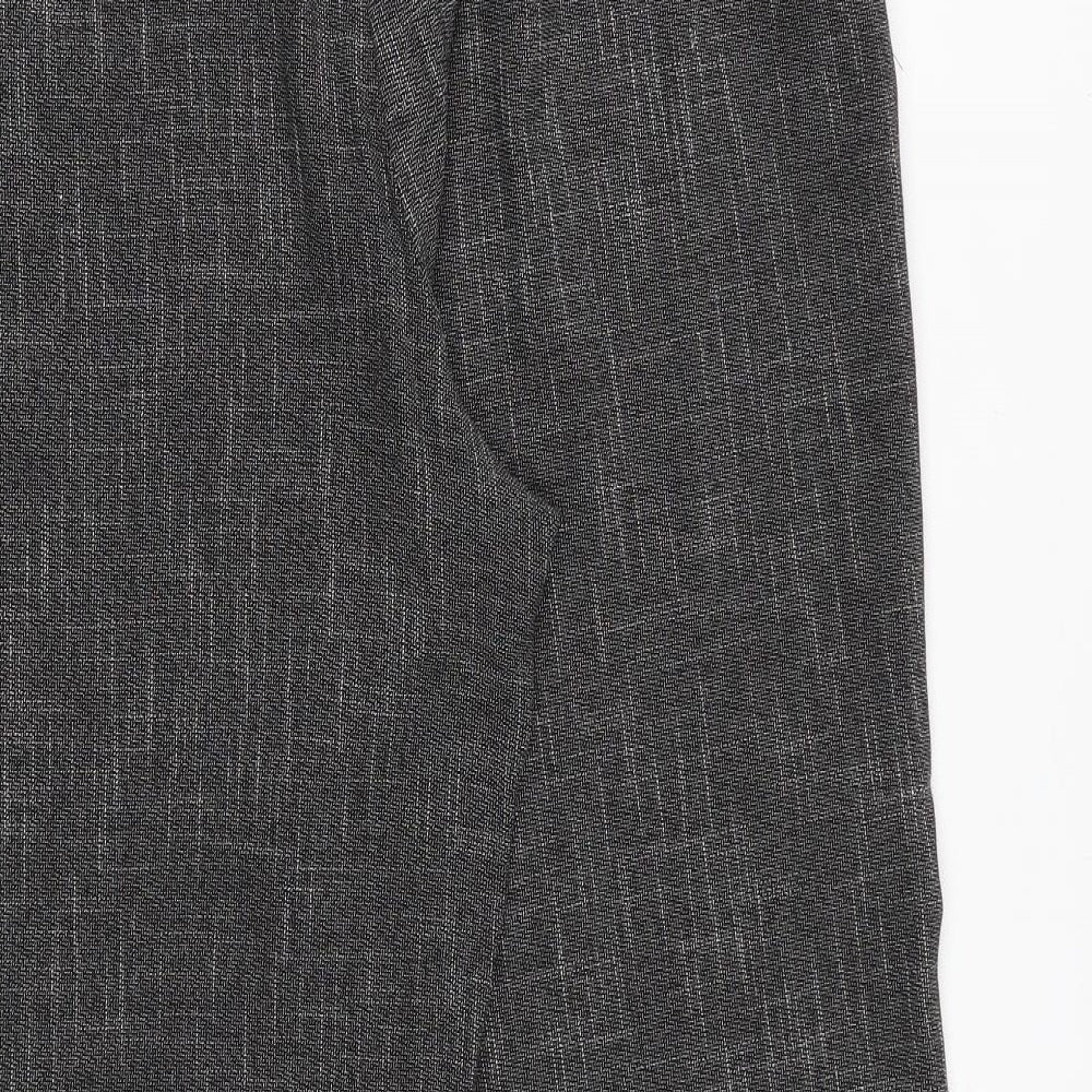Marks and Spencer Womens Grey Polyester Trousers Size 39 in Regular Zip