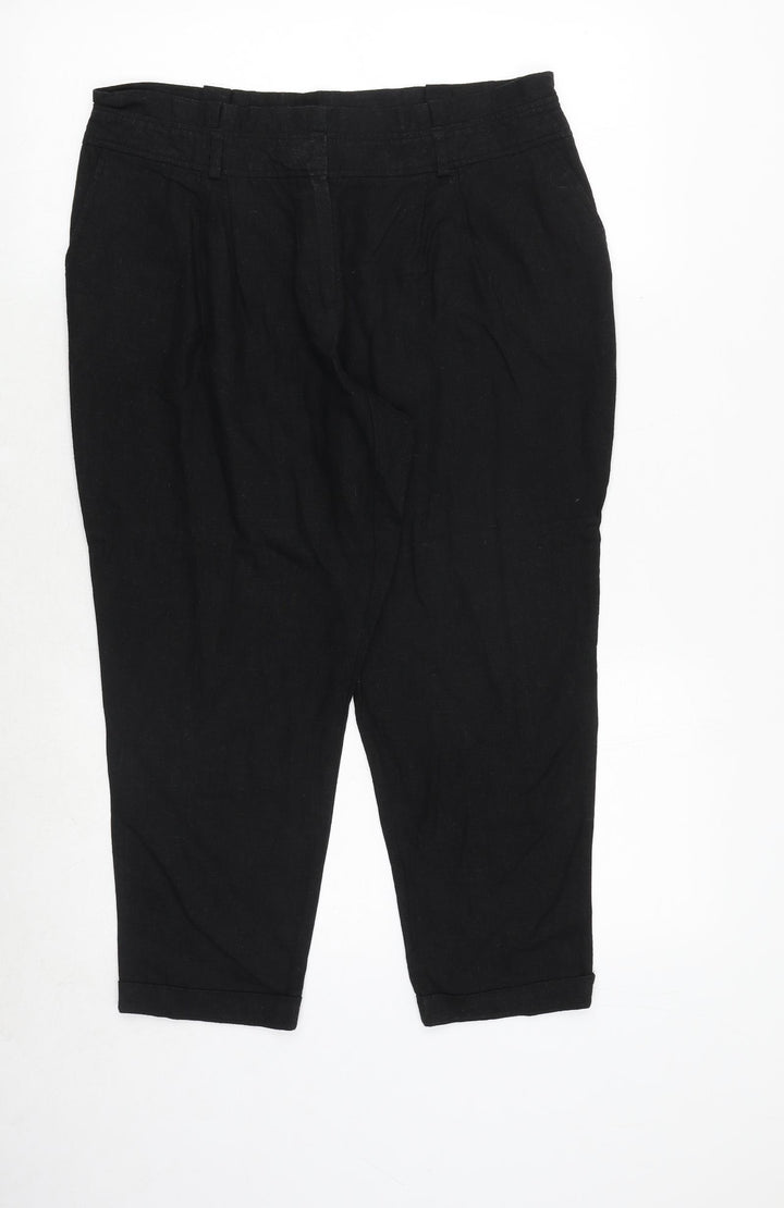 Dorothy Perkins Womens Black Polyester Trousers Size 14 Regular Zip