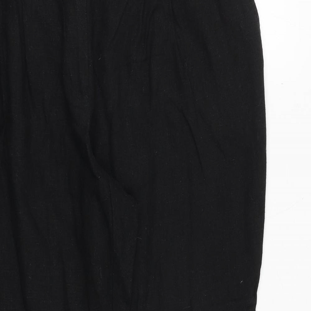 Dorothy Perkins Womens Black Polyester Trousers Size 14 Regular Zip