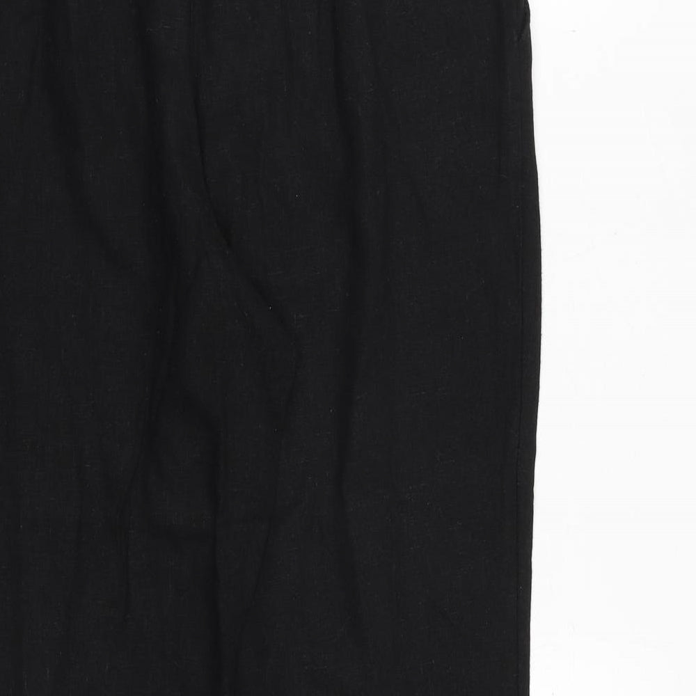 Dorothy Perkins Womens Black Polyester Trousers Size 14 Regular Zip