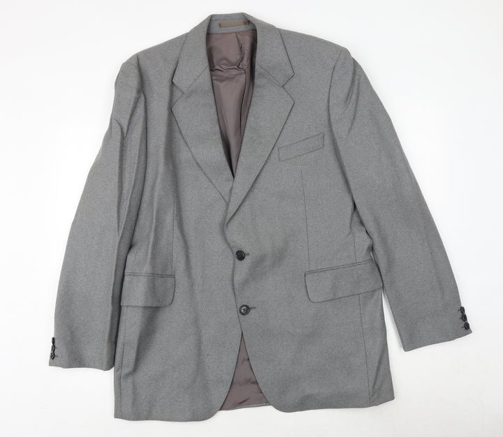 Hornes Mens Grey Polyester Jacket Suit Jacket Size 40 Regular