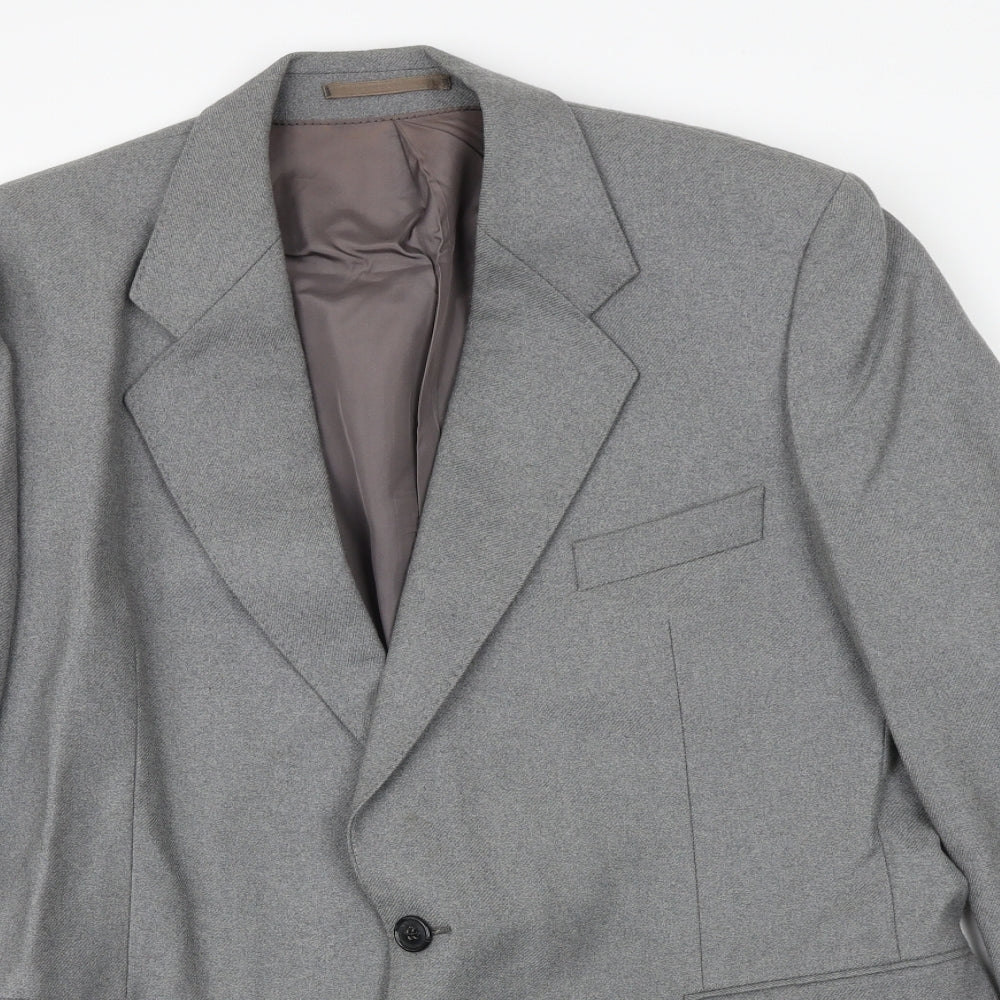 Hornes Mens Grey Polyester Jacket Suit Jacket Size 40 Regular