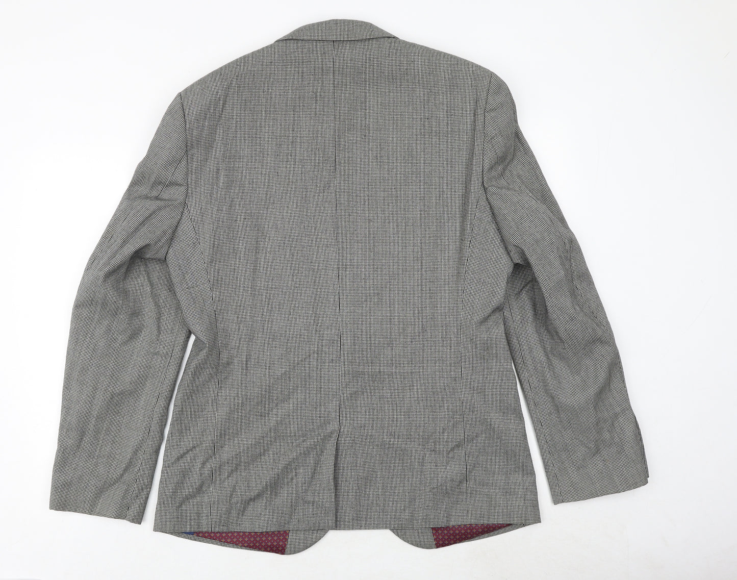 NEXT Mens Grey Geometric Wool Jacket Suit Jacket Size 42 Regular