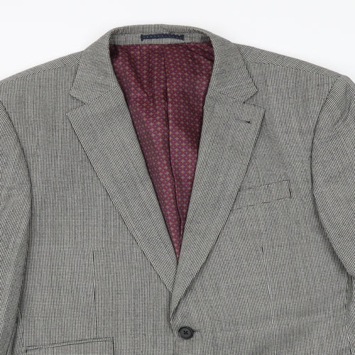 NEXT Mens Grey Geometric Wool Jacket Suit Jacket Size 42 Regular