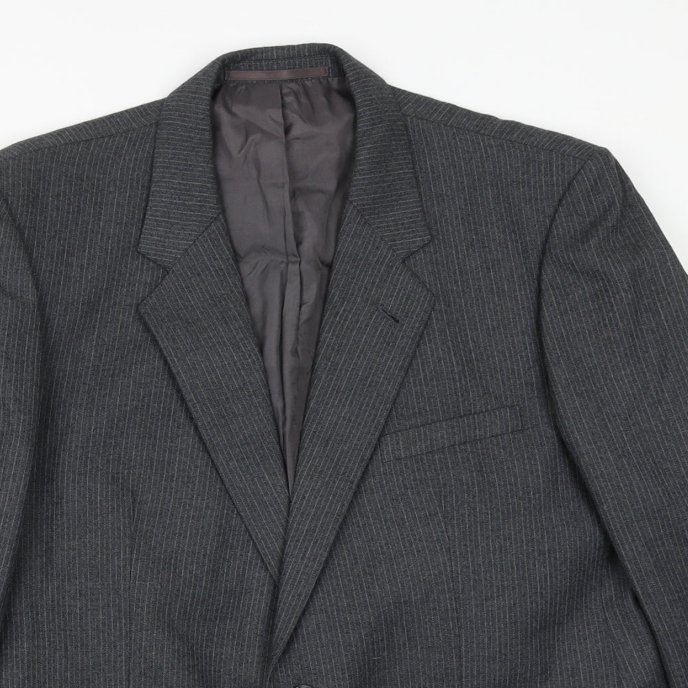 Burton Mens Grey Polyester Jacket Suit Jacket Size 38 Regular