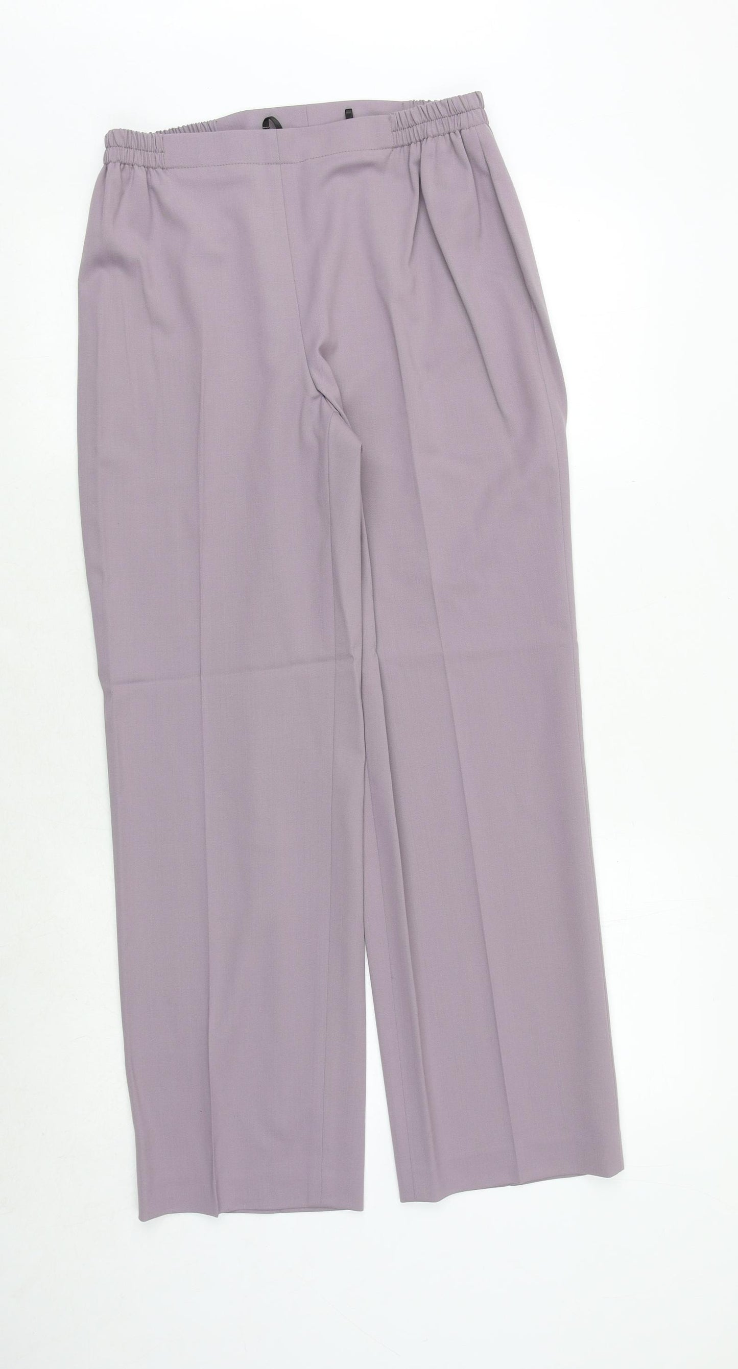 Artigiano Womens Purple Polyester Trousers Size 12 Regular Zip