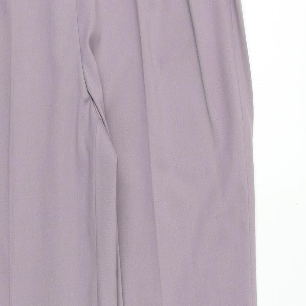 Artigiano Womens Purple Polyester Trousers Size 12 Regular Zip