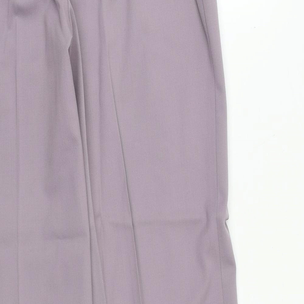 Artigiano Womens Purple Polyester Trousers Size 12 Regular Zip