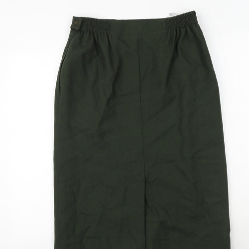 Avoca Womens Green Polyester A-Line Skirt Size 30 in Zip