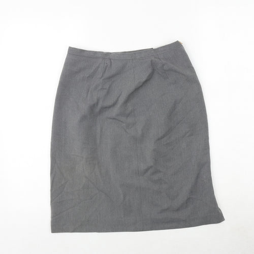 NEXT Womens Grey Polyester A-Line Skirt Size 10 Zip