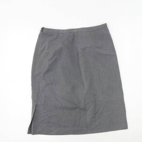 NEXT Womens Grey Polyester A-Line Skirt Size 10 Zip