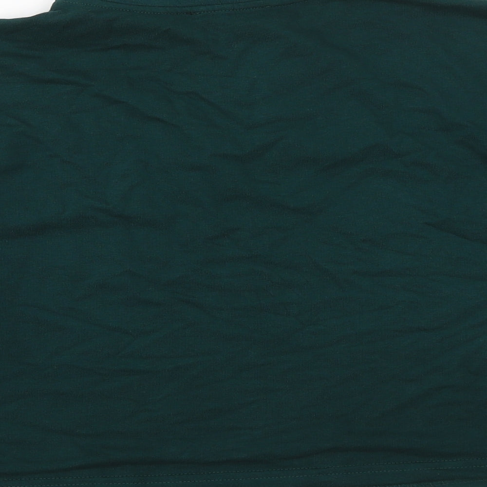 New Look Womens Green Cotton Pullover Sweatshirt Size 8 Zip