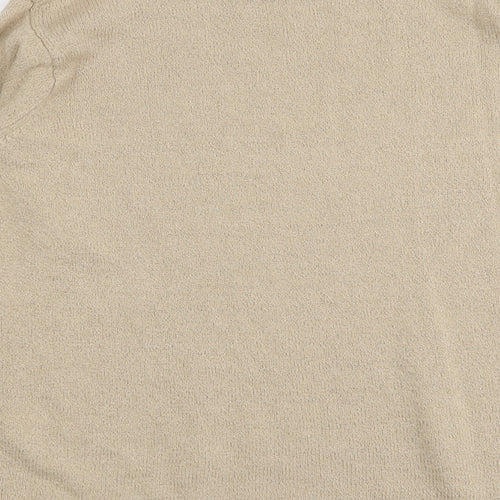 Bonmarché Womens Beige Round Neck Acrylic Pullover Jumper Size M