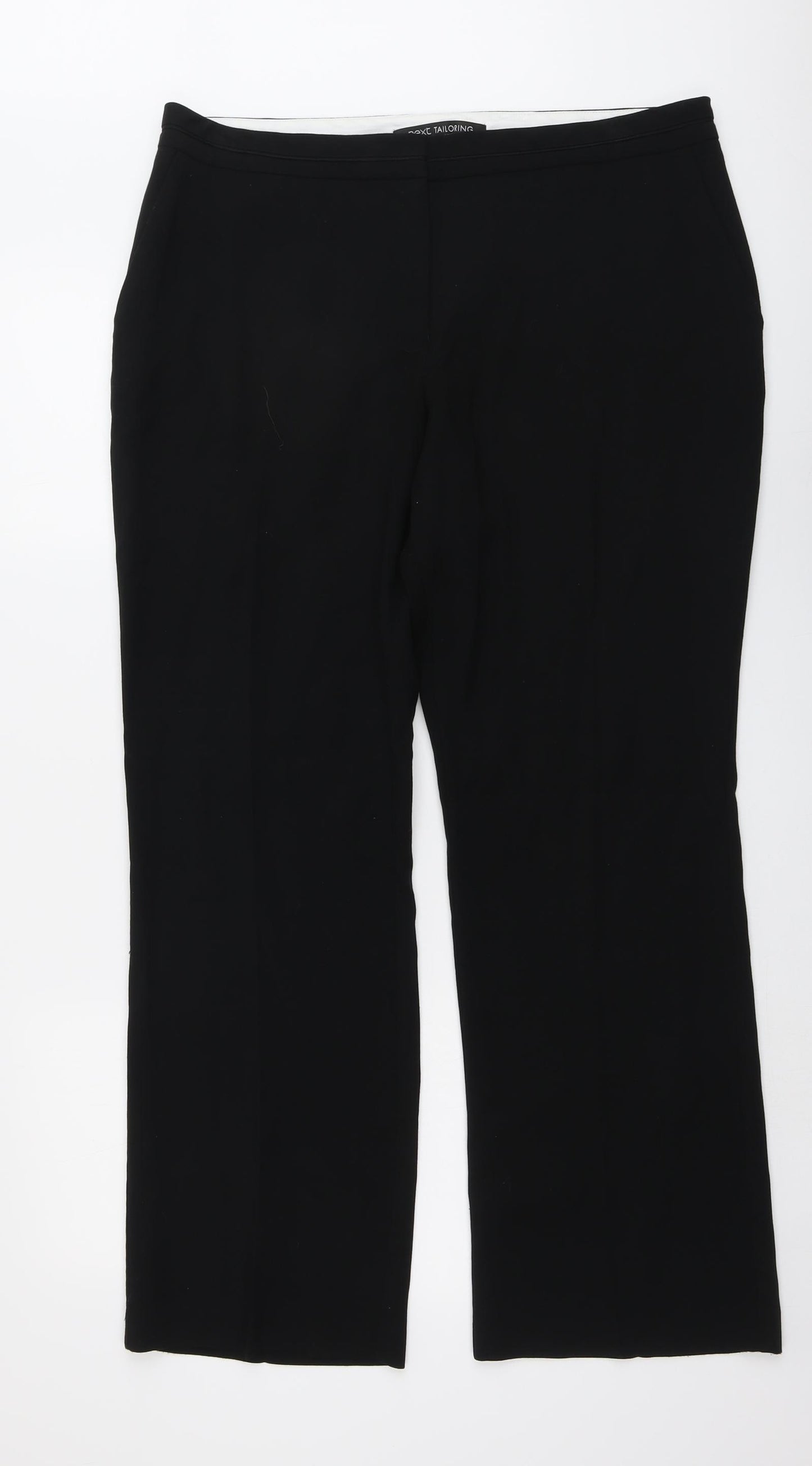 NEXT Womens Black Polyester Trousers Size 16 L30 in Regular Button