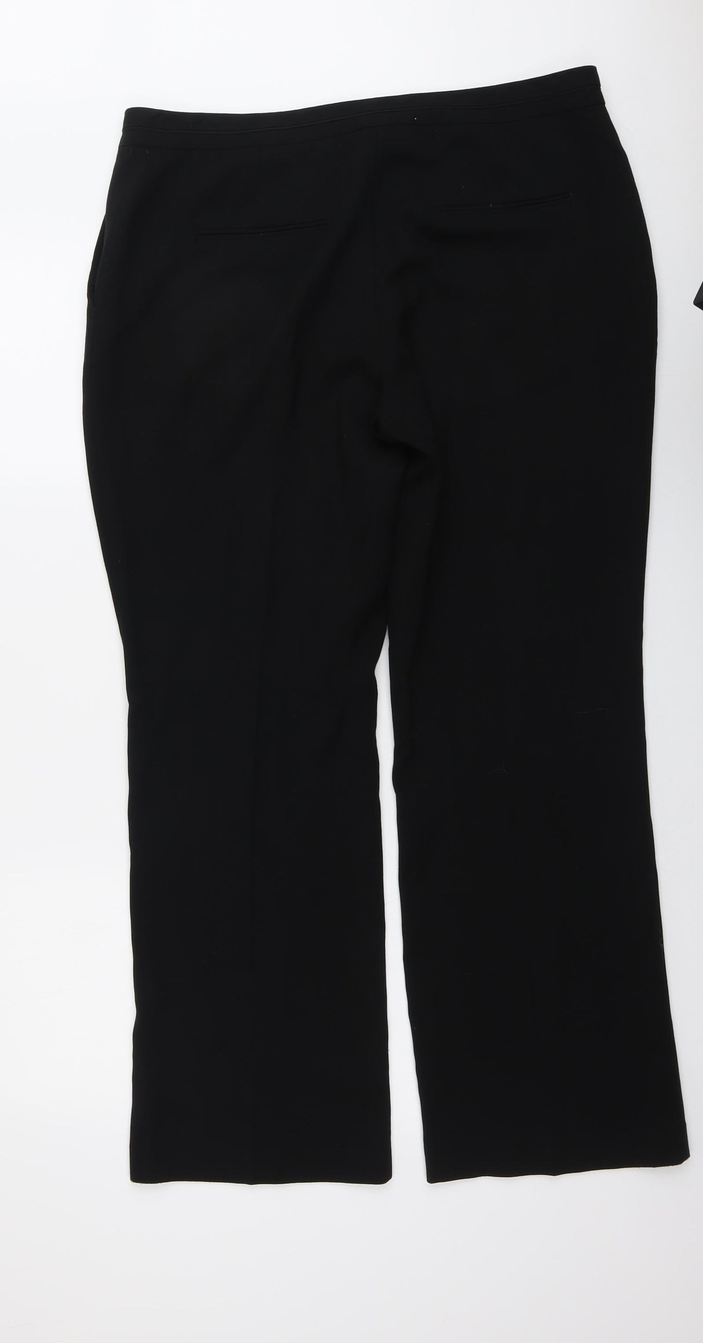 NEXT Womens Black Polyester Trousers Size 16 L30 in Regular Button