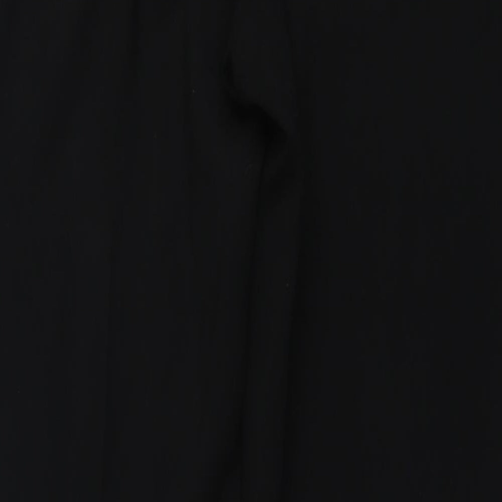 NEXT Womens Black Polyester Trousers Size 16 L30 in Regular Button