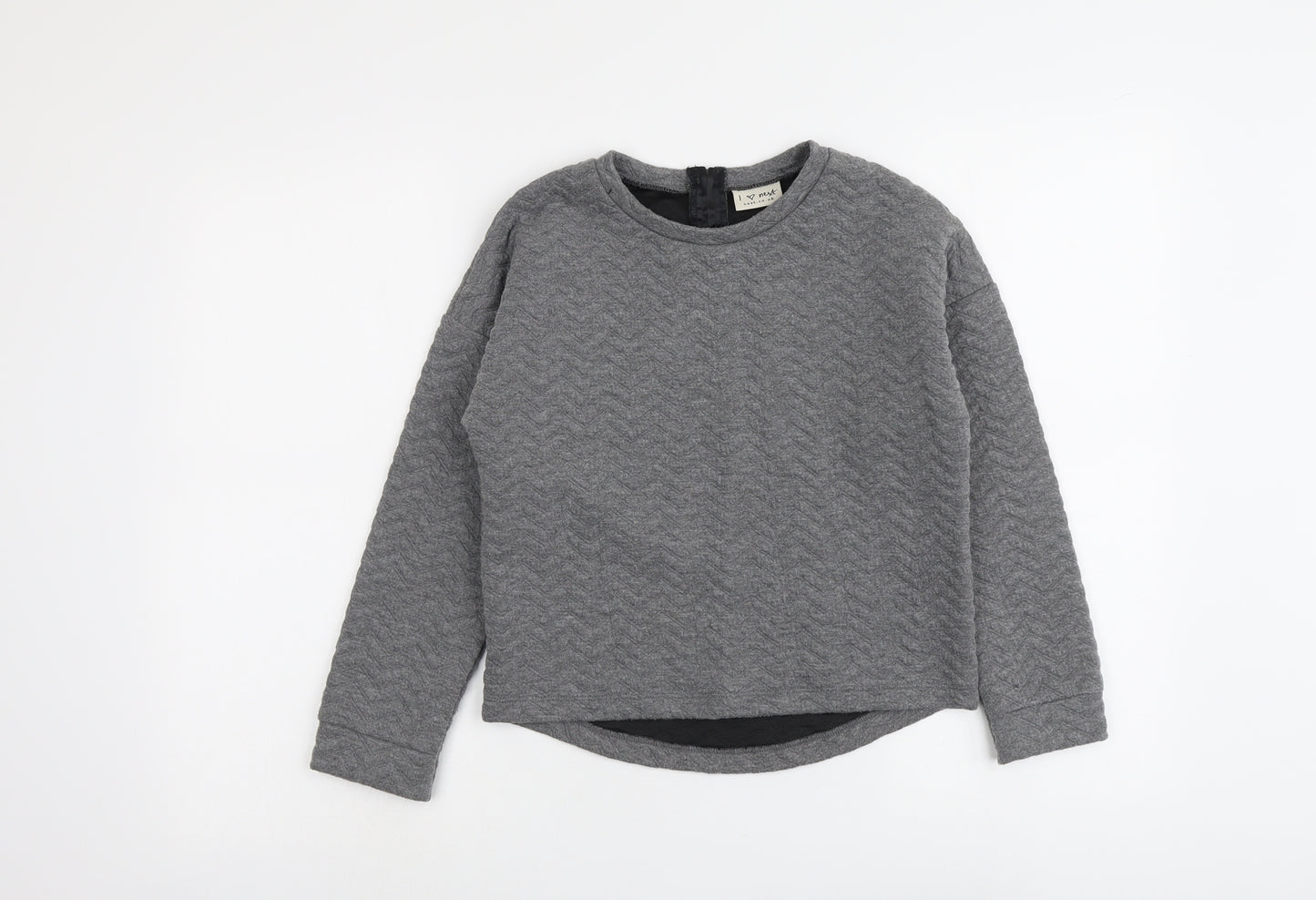 NEXT Girls Grey Polyester Pullover Sweatshirt Size 10 Years Pullover - Textured