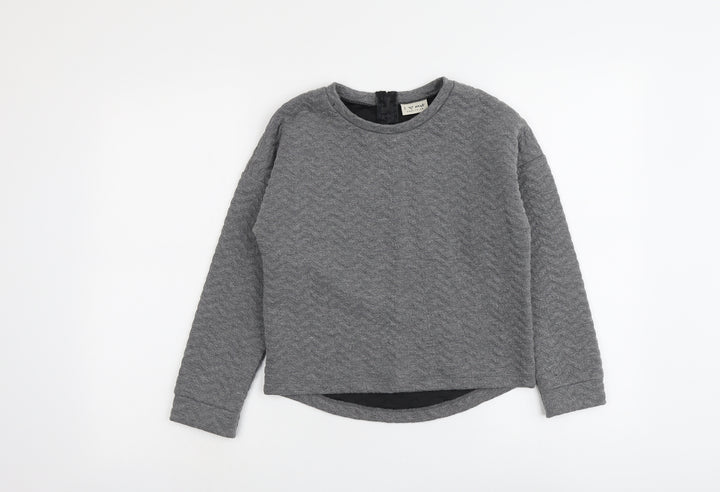 NEXT Girls Grey Polyester Pullover Sweatshirt Size 10 Years Pullover - Textured