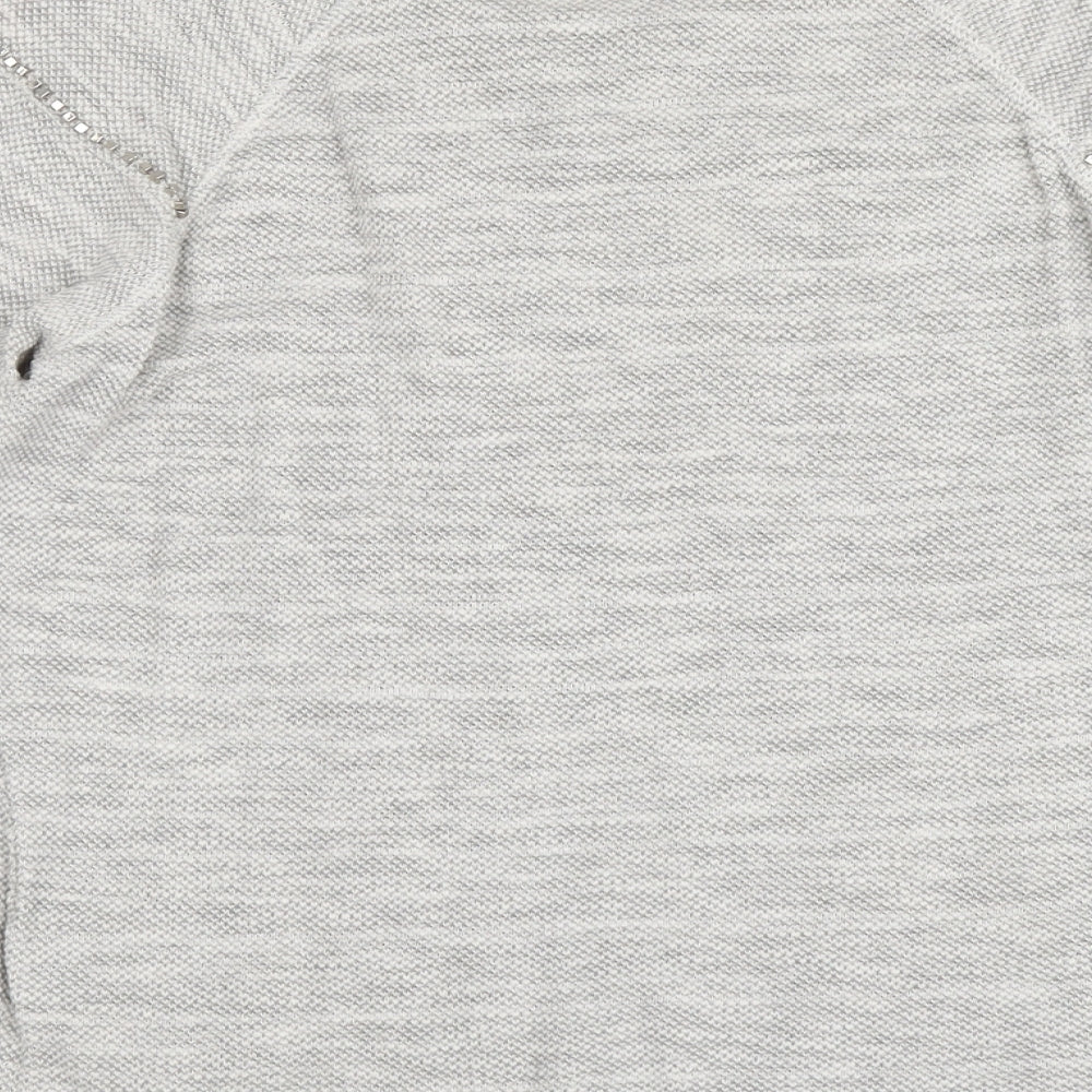 Indigo Womens Grey Cotton Basic T-Shirt Size 14 Round Neck
