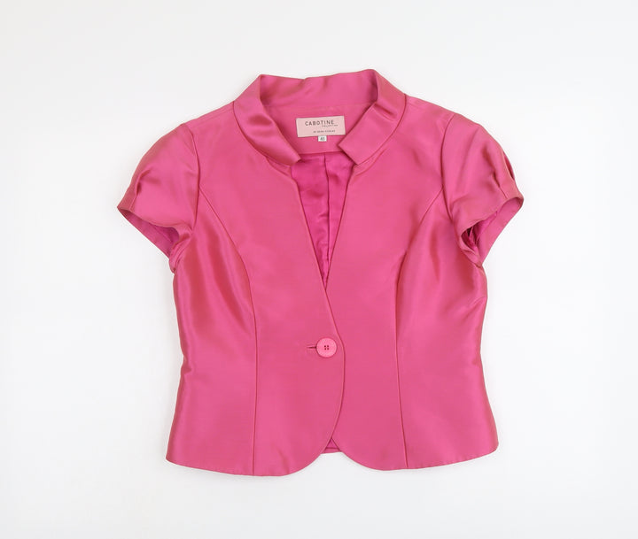 Cabotine Womens Pink Polyester Jacket Blazer Size 12