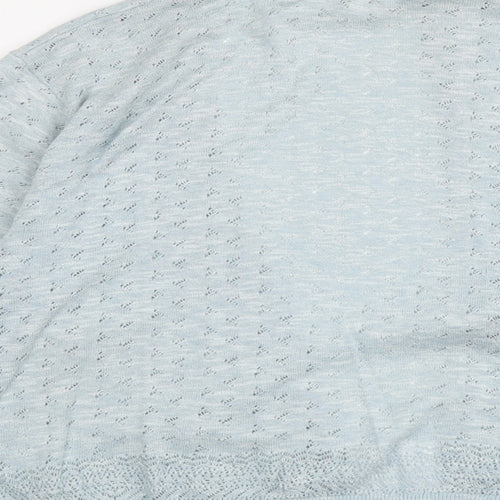 Indigo Womens Blue V-Neck Acrylic Cardigan Jumper Size 14