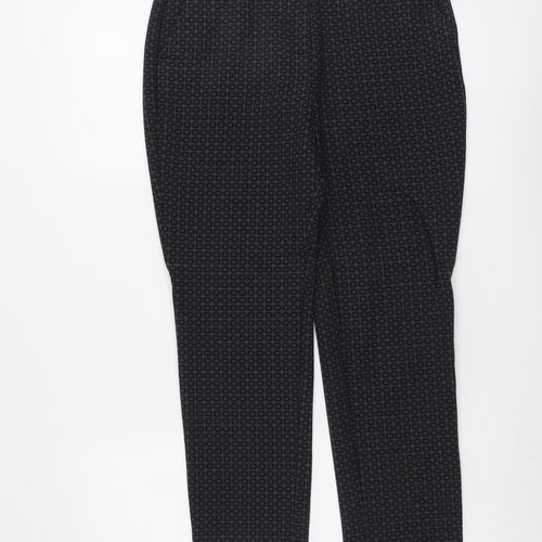 Per Una Womens Grey Geometric Polyester Trousers Size 10 L24 in Regular Button