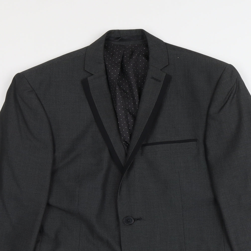 Imehaus Mens Grey Polyester Jacket Suit Jacket Size S Regular
