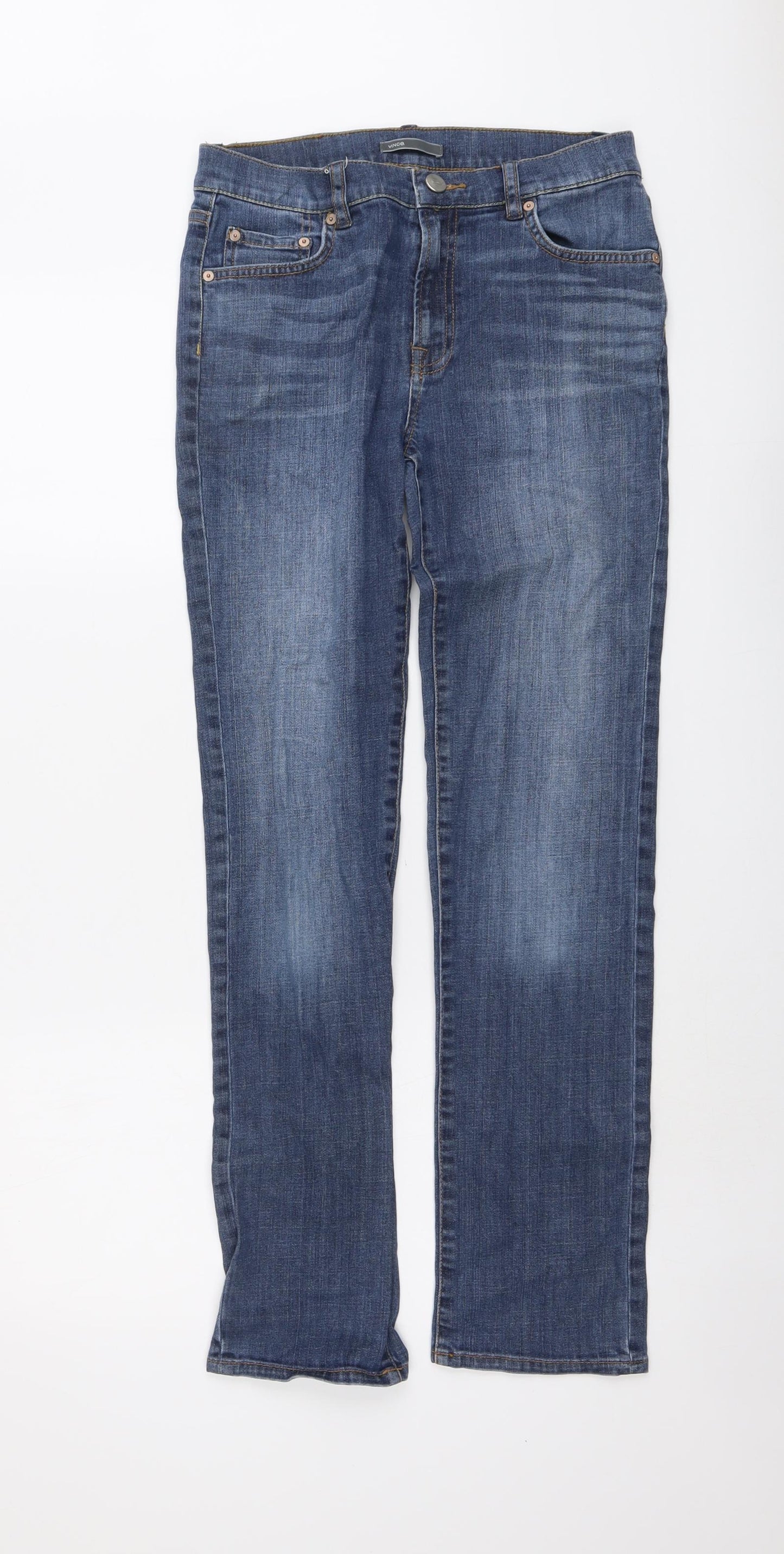 Vince Womens Beige Cotton Straight Jeans Size 16 L30 in Regular Button
