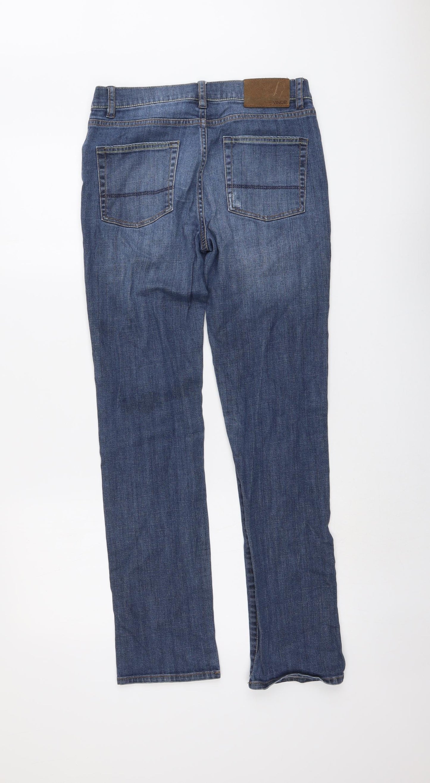 Vince Womens Beige Cotton Straight Jeans Size 16 L30 in Regular Button