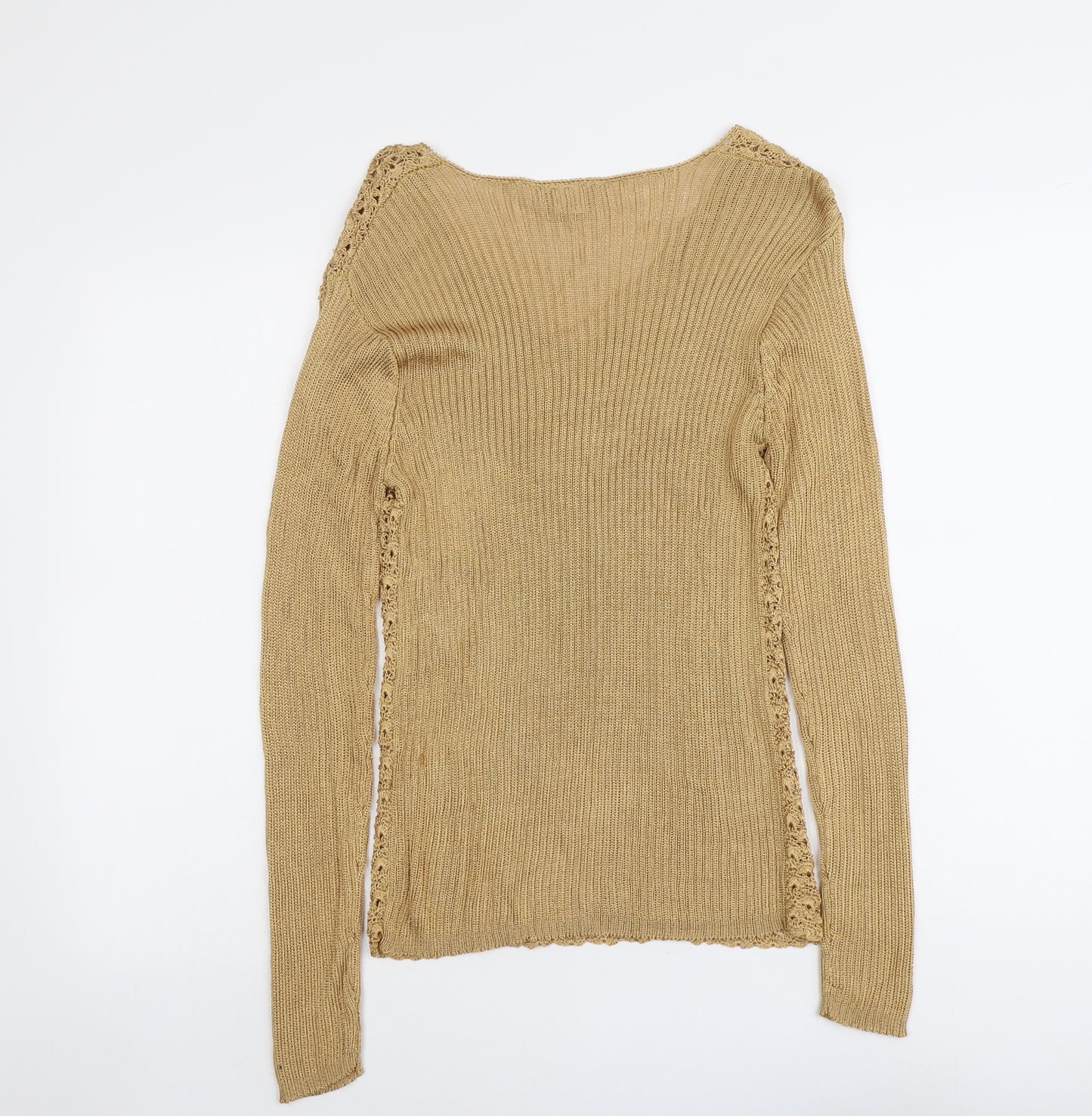Mackays Womens Beige V-Neck Viscose Pullover Jumper Size M