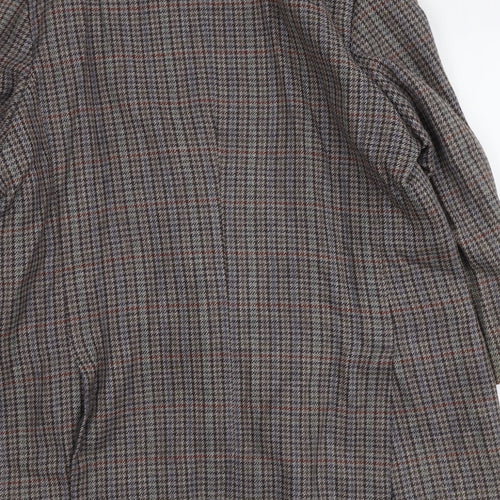 Washington Mens Grey Geometric Wool Jacket Suit Jacket Size 44 Regular
