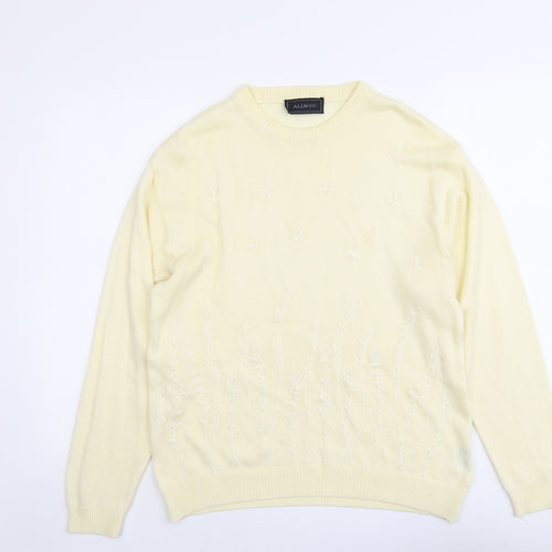 Allwyn Womens Ivory Round Neck Acrylic Pullover Jumper Size M