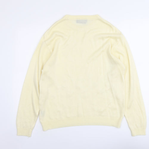Allwyn Womens Ivory Round Neck Acrylic Pullover Jumper Size M