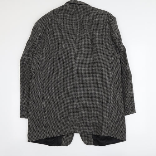 Arnold Brant Mens Grey Geometric Wool Jacket Suit Jacket Size 46 Regular