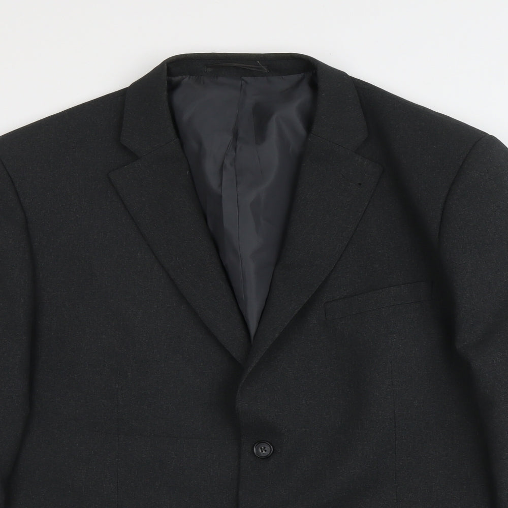 Greenwoods Mens Grey Polyester Jacket Suit Jacket Size L Regular