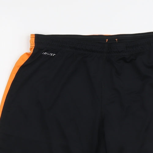 Nike Mens Black Colourblock Polyester Athletic Shorts Size S L10 in Regular Drawstring