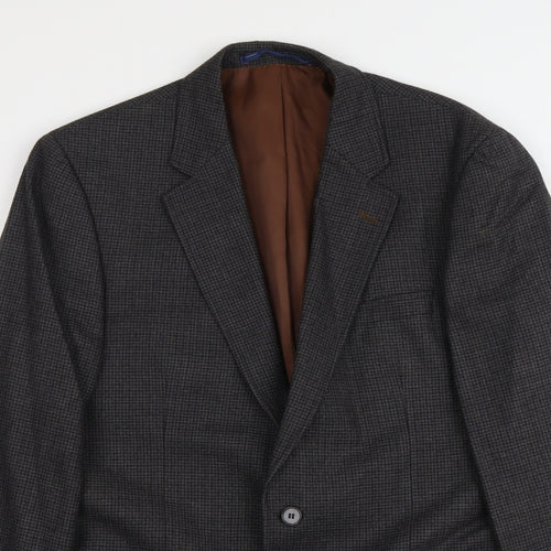 Marks and Spencer Mens Grey Geometric Wool Jacket Suit Jacket Size M Regular