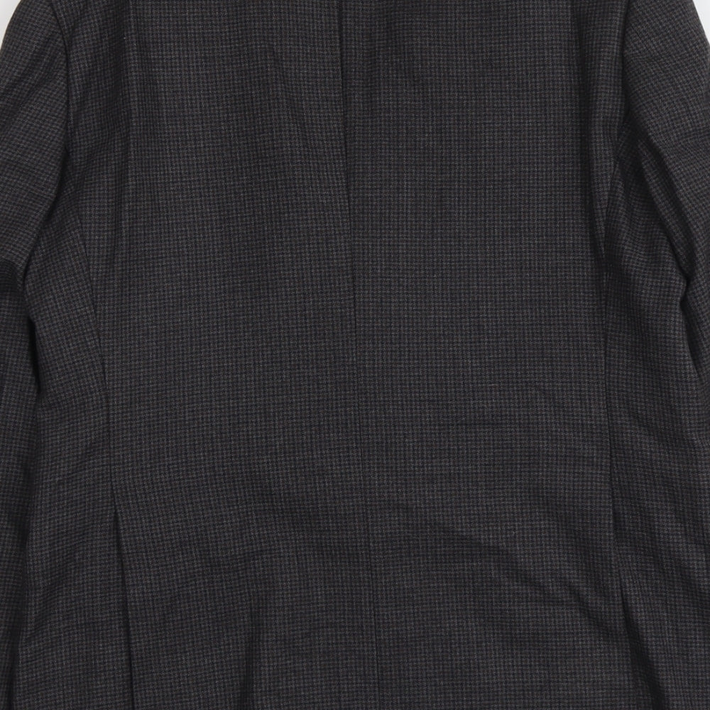 Marks and Spencer Mens Grey Geometric Wool Jacket Suit Jacket Size M Regular