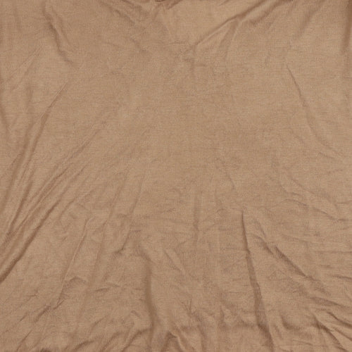 H&M Womens Beige V-Neck Viscose Pullover Jumper Size S
